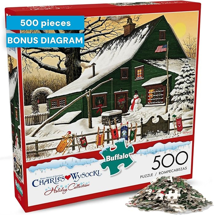 Buffalo Games - Charles Wysocki - Cocoa Break at the Copperfields - 500 Piece Winter Jigsaw Puzzl... | Amazon (US)
