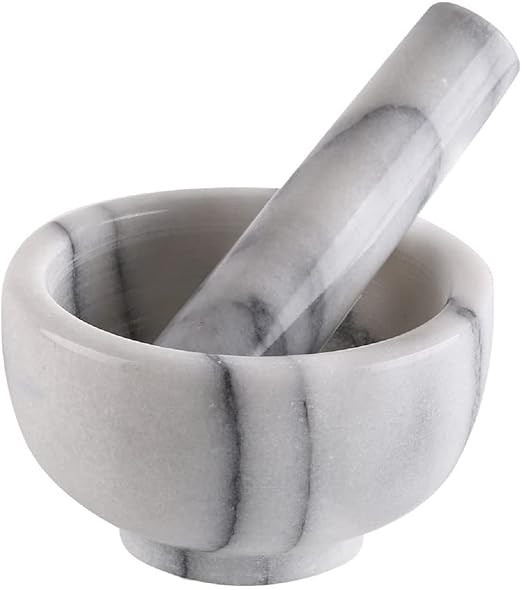 Greenco Mortar and Pestle Set, White Marble Stone Mortar and Pestle Grinding Bowl, Small 4.5 Inch... | Amazon (US)