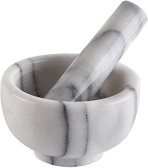 Greenco Mortar and Pestle Set, White Marble Stone Mortar and Pestle Grinding Bowl, Small 4.5 Inch... | Amazon (US)