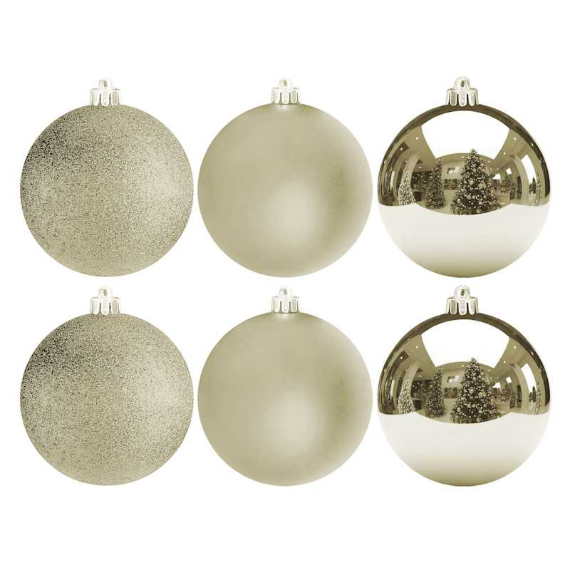6-Count Champagne Mix Shatterproof Ornaments | At Home