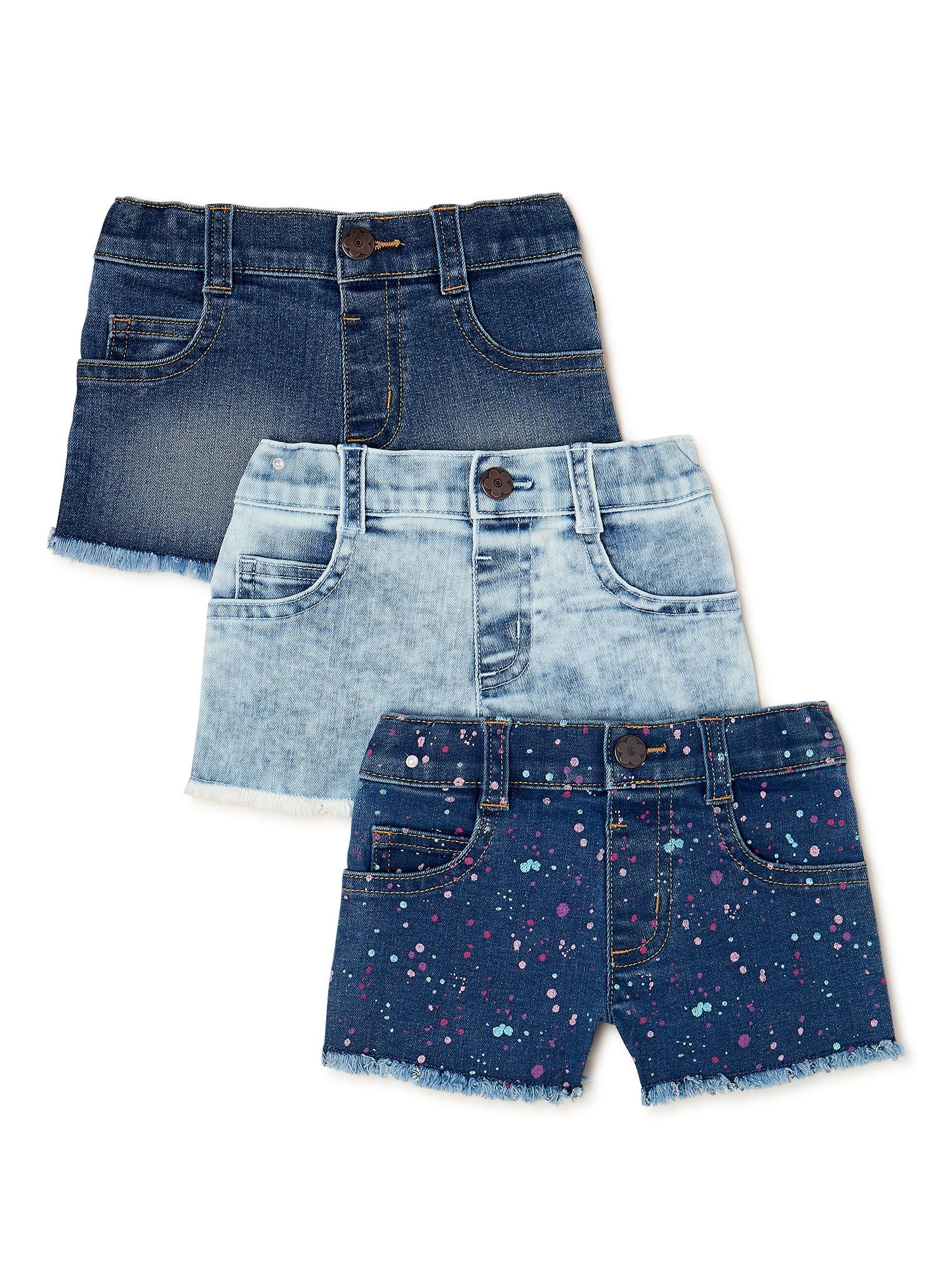Garanimals Baby & Toddler Girls’ Denim Shorts Multipack, 3-Pack, Sizes 12M-5T | Walmart (US)