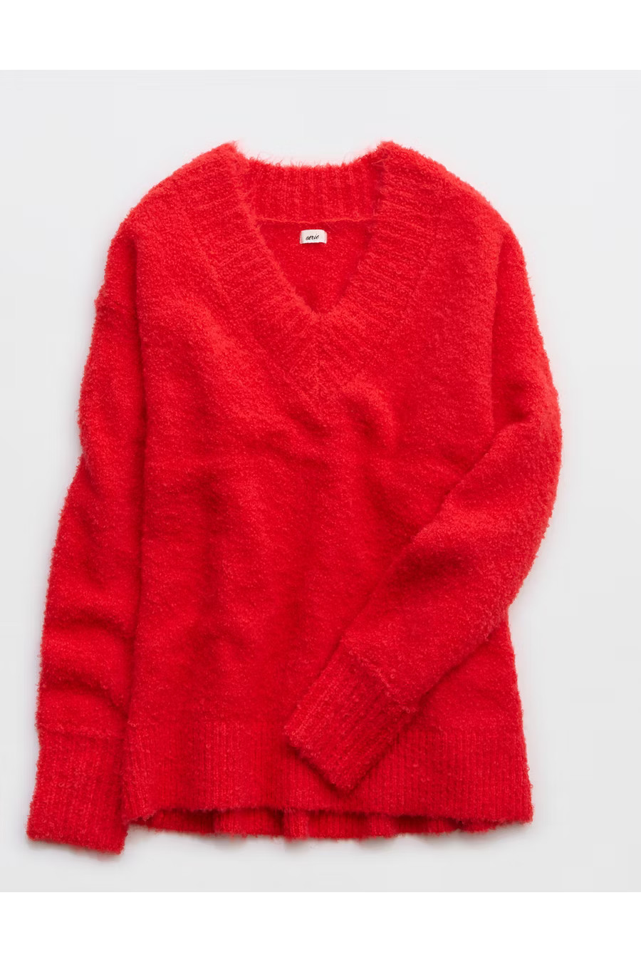 Aerie Teddy Boucle Sweater Women's Bright Red XXS | American Eagle Outfitters (US & CA)