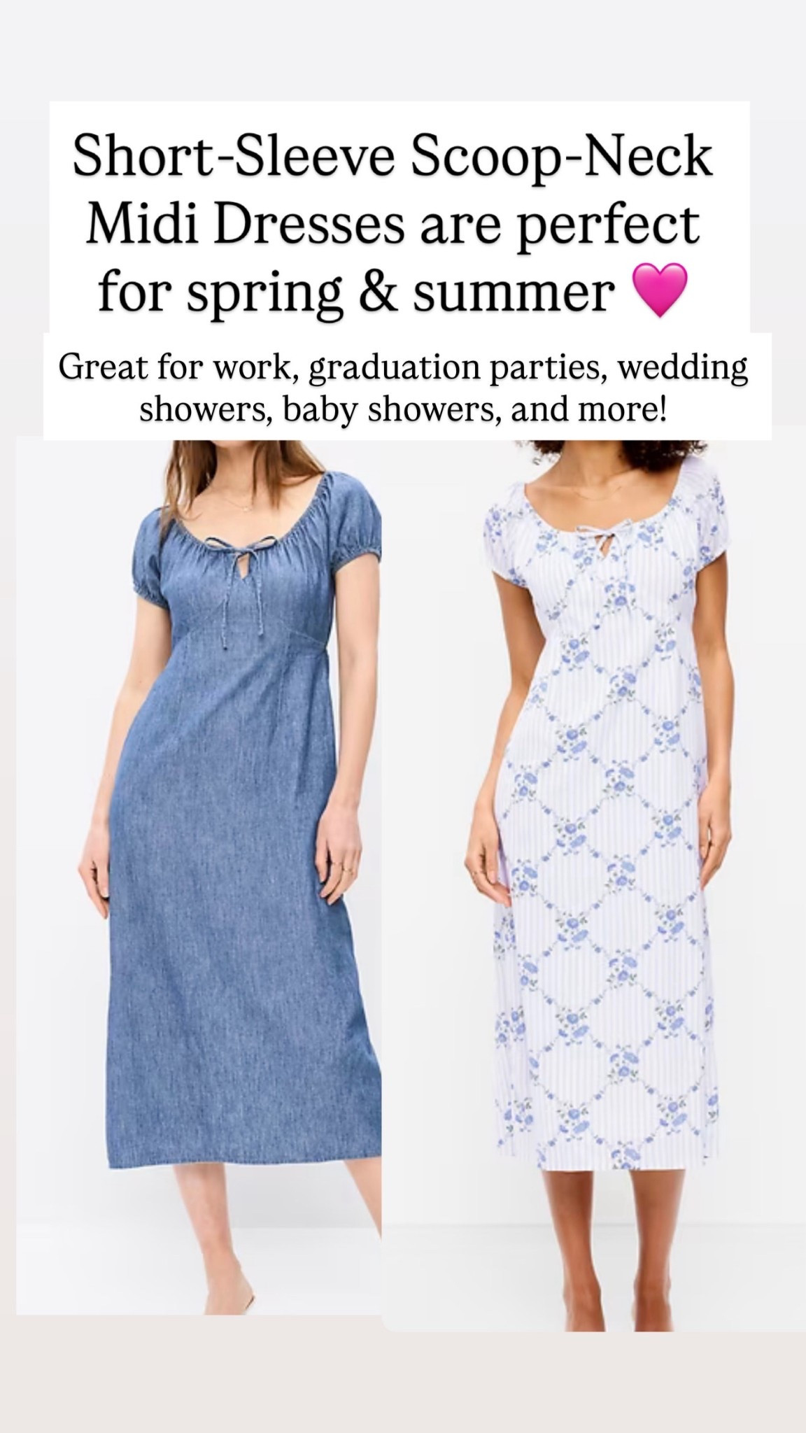 Short-Sleeve Scoop-Neck Midi Dresses are perfect for showers, graduations or work! 

#LTKSaleAlert