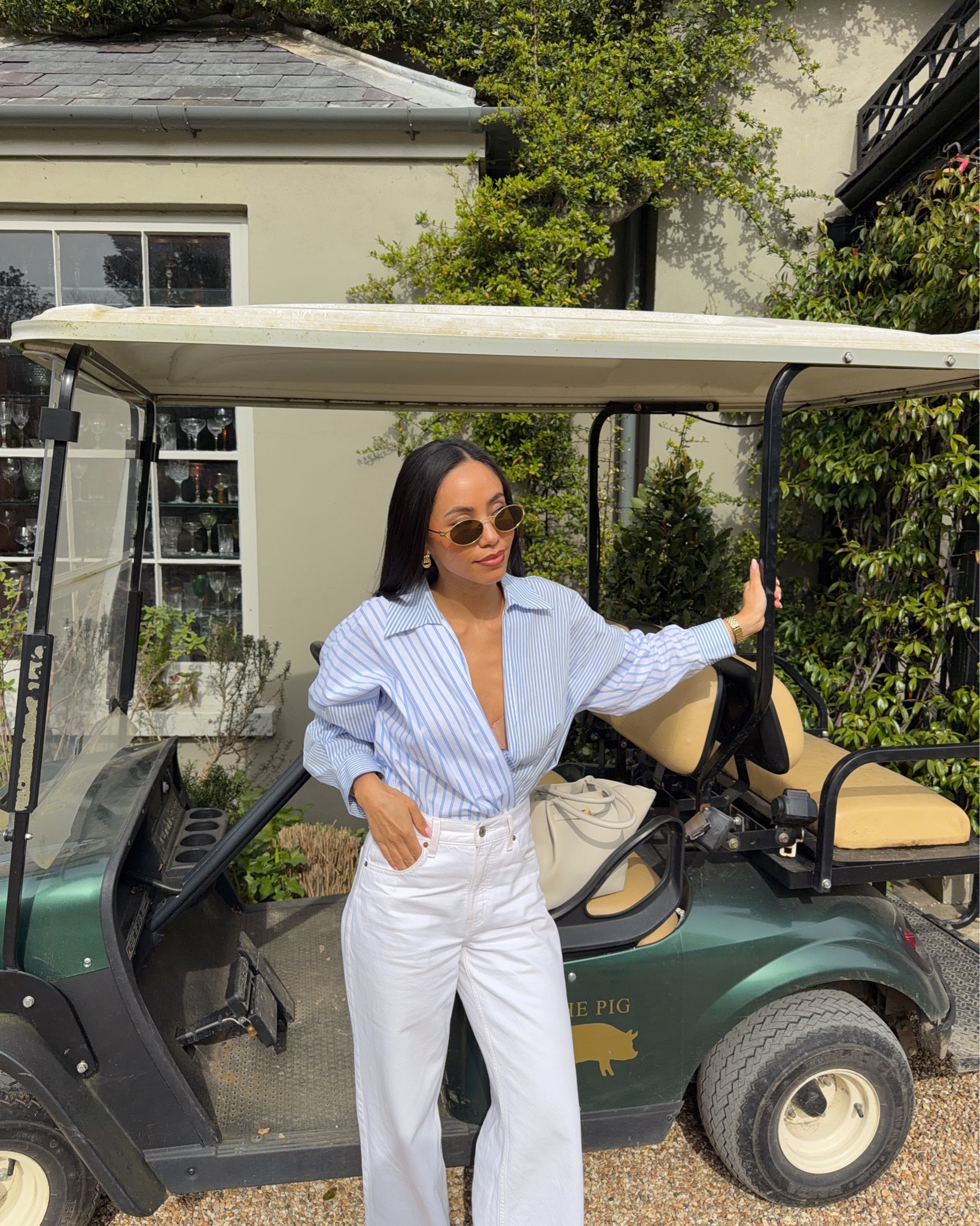 Spring outfit of the day 🤍 blue shirt, white jeans, ootd, spring fashion, casual outfit 

Jeans (size 24 short) & shirt (size XS) 

#LTKspring #LTKuk #LTKstyletip