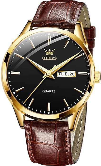 OLEVS Amazon Watches,Brown Leather Watch for Men,Men Day Date Watch,Men's Luminous Watch,Dress Wa... | Amazon (US)