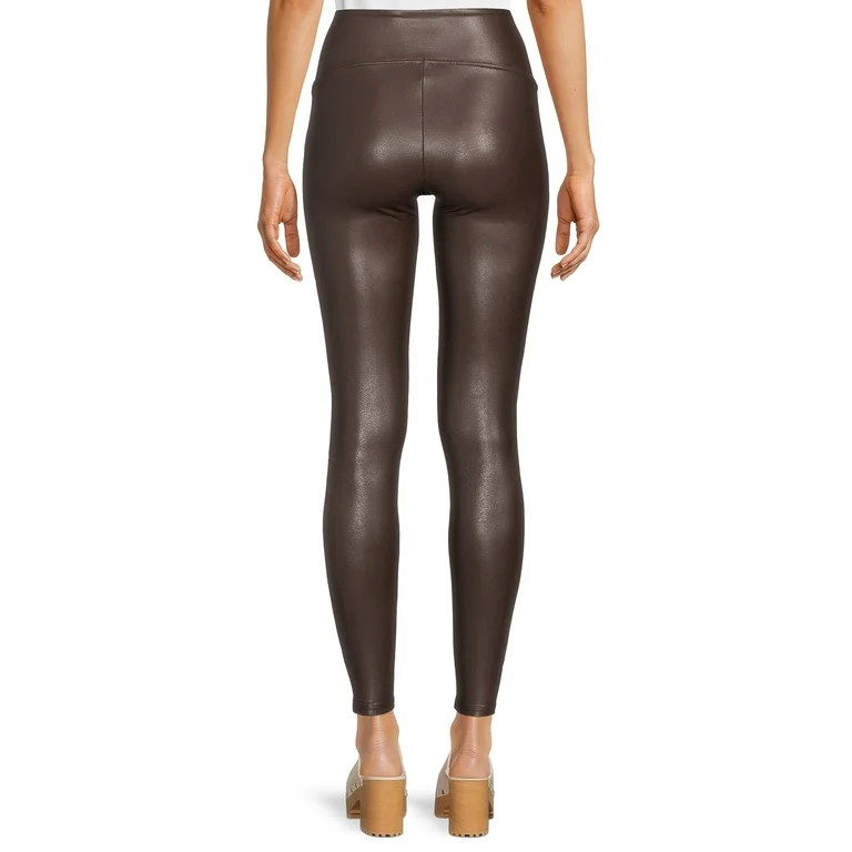 Time and Tru Women's Faux Leather Leggings, Sizes S-3XL | Walmart (US)