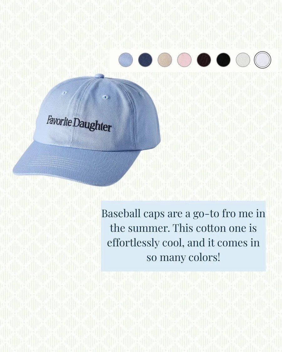 Baseball caps are my absolute saving grace for busy mom mornings when there’s no time to do my hair. This pure cotton one is effortlessly cool, comes in the prettiest summer colors, and instantly makes a basic t-shirt look pulled together.

#LTKootd #LTKmomlife #LTKselfcare
