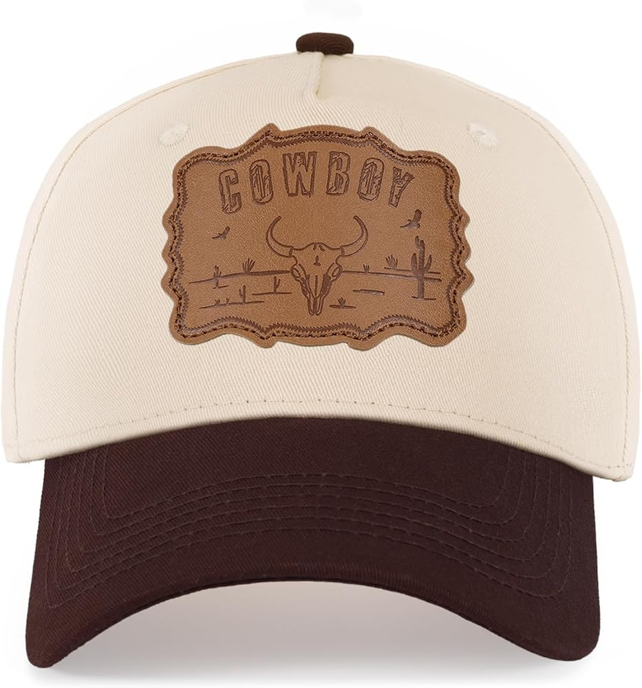 SANSTHS Cowboy Trucker Hats for Women Men Structured Vintage Trucker Hat Cow Print Baseball Cap W... | Amazon (US)