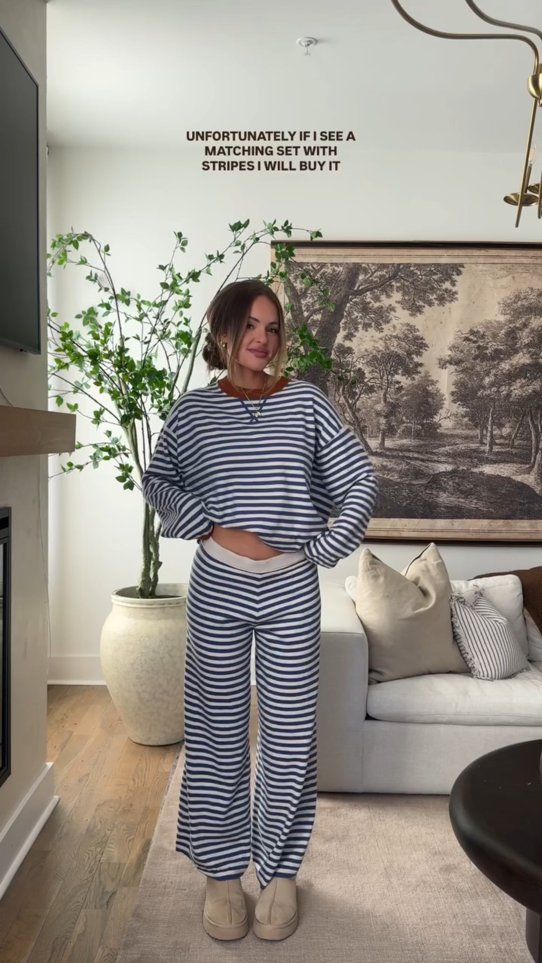 I’m wearing size S in the pants & M in the crewnecks! Love the stripes 😍 aerie crushed it with these sets! 
#comfystyle #casualootd

#LTKgrwm #LTKootd
