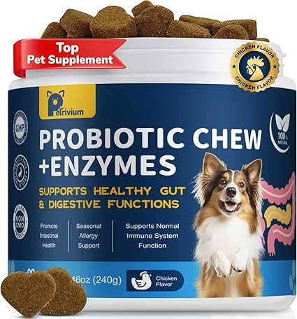 Probiotics for Dogs Supports Digestive Health, Natural Probiotic Supplement with Digestive Enzyme... | Amazon (US)