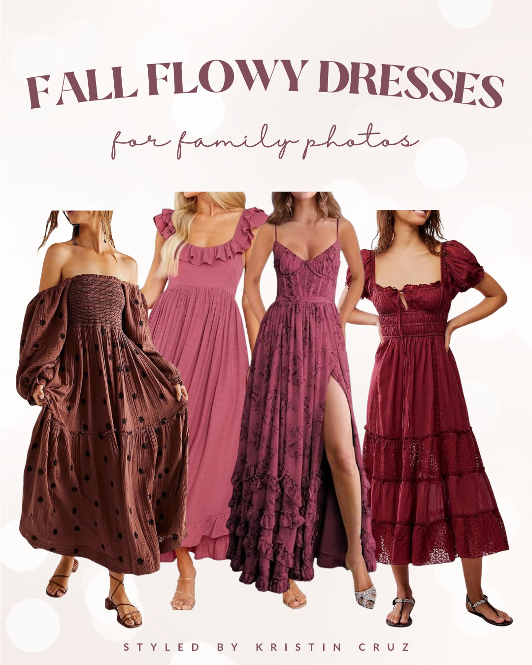 These rich wine tones photograph incredibly well, and the flowy silhouettes add movement. Perfect for creating that cozy autumn vibe in your family portraits! 

 

#LTKSeasonal #LTKStyleTip #LTKFamily