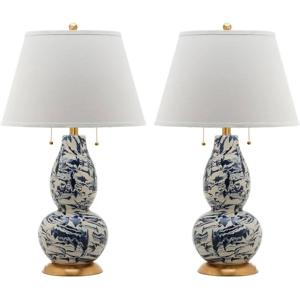 Safavieh LIT4159 28 in. H Color Swirls Gourd Glass Table Lamp, Set of 2 | Walmart (US)