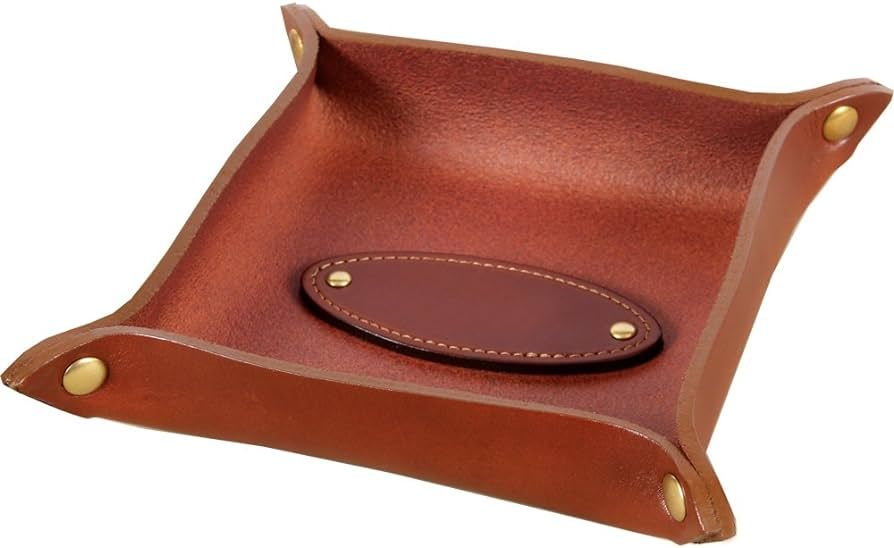 Col. Littleton Genuine Italian Bridle Leather Dresser Caddy | Made in USA | Amazon (US)