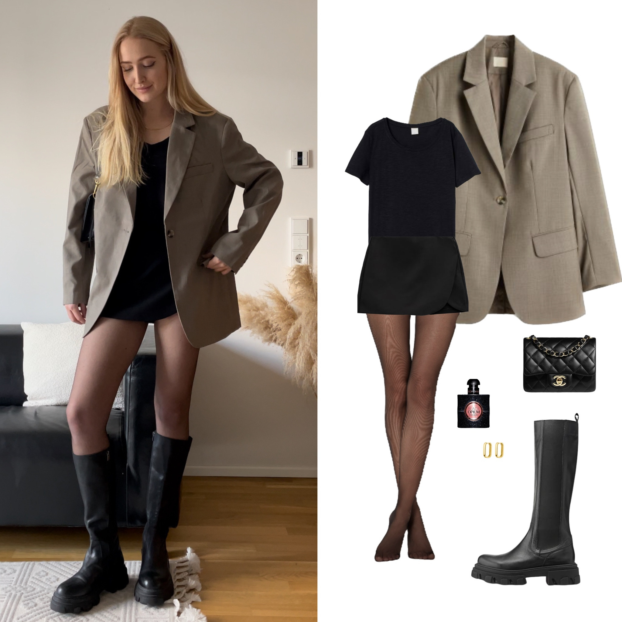 Make a statement with this versatile and stylish outfit. Elevate your all-black look with a dark beige blazer, perfect for formal events, business meetings, evening occasions or dinner parties. This classic and sophisticated combination presents a polished and professional image while still being fashion-forward. Stand out from the crowd with this chic and sophisticated ensemble 🤍

#beigeblazer #eventlook #stylishoutfit #allblacklook

#LTKstyletip #LTKSeasonal #LTKsalealert