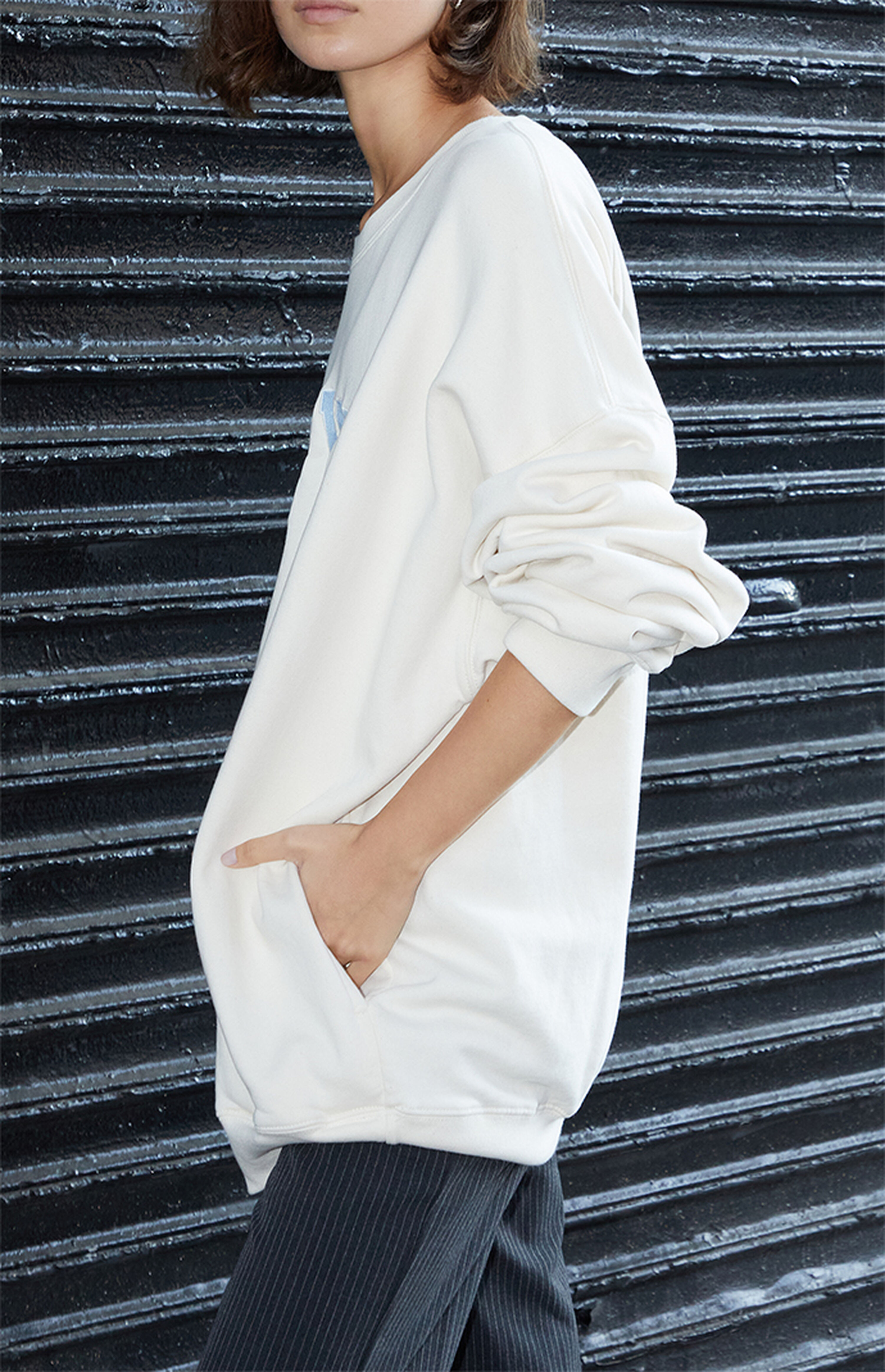 John Galt White New York Crew Neck Sweatshirt | PacSun