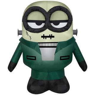 3 ft. H x 1 ft. 5 in. W x 2 ft. 82 in. L Halloween Airblown Inflatable-Monster Minion Franken Bob... | The Home Depot