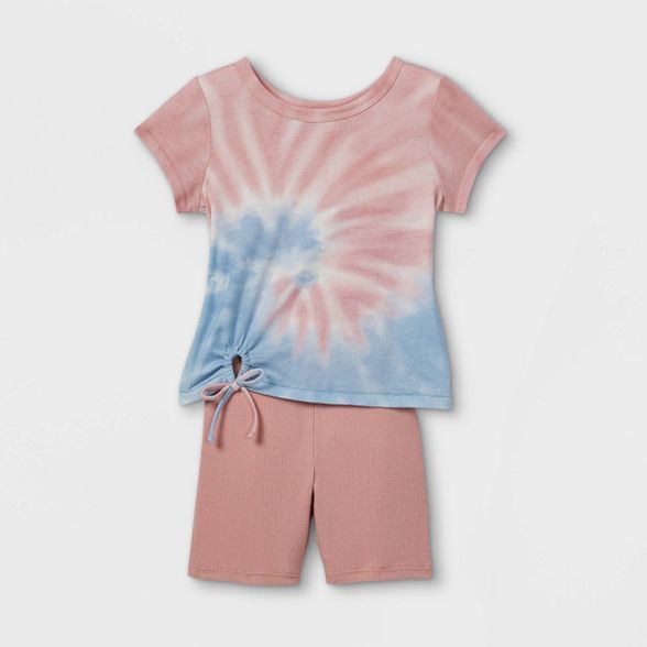 Toddler Girls' 2pc Tie-Dye T-Shirt & Rib Bike Shorts Set - art class™ | Target