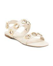 Made In Brazil Leather Milan Flat Sandals | TJ Maxx