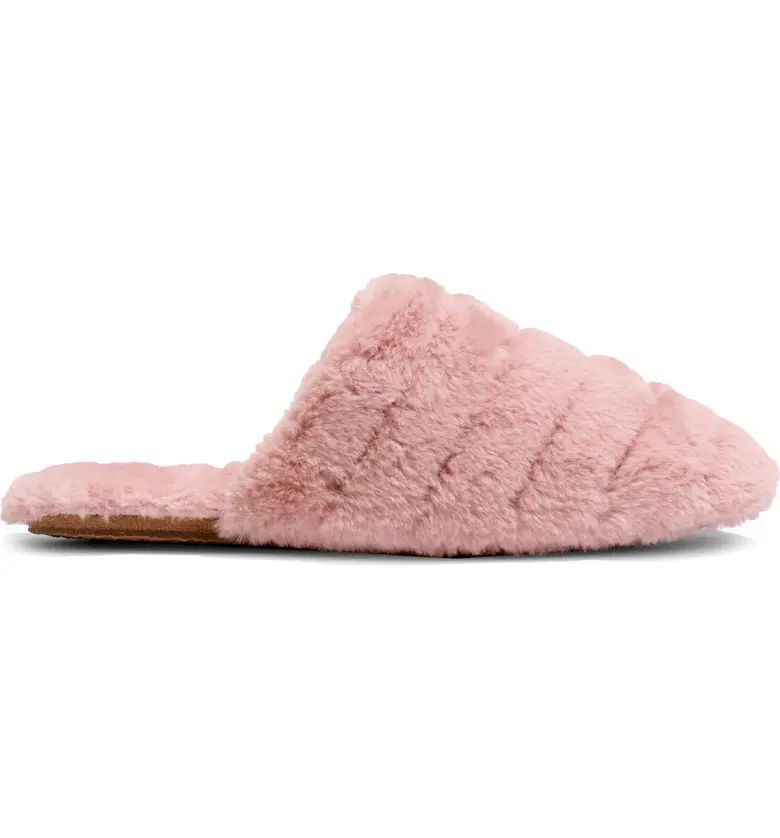 Recycled Faux Fur Quilted Scuff Slipper | Nordstrom