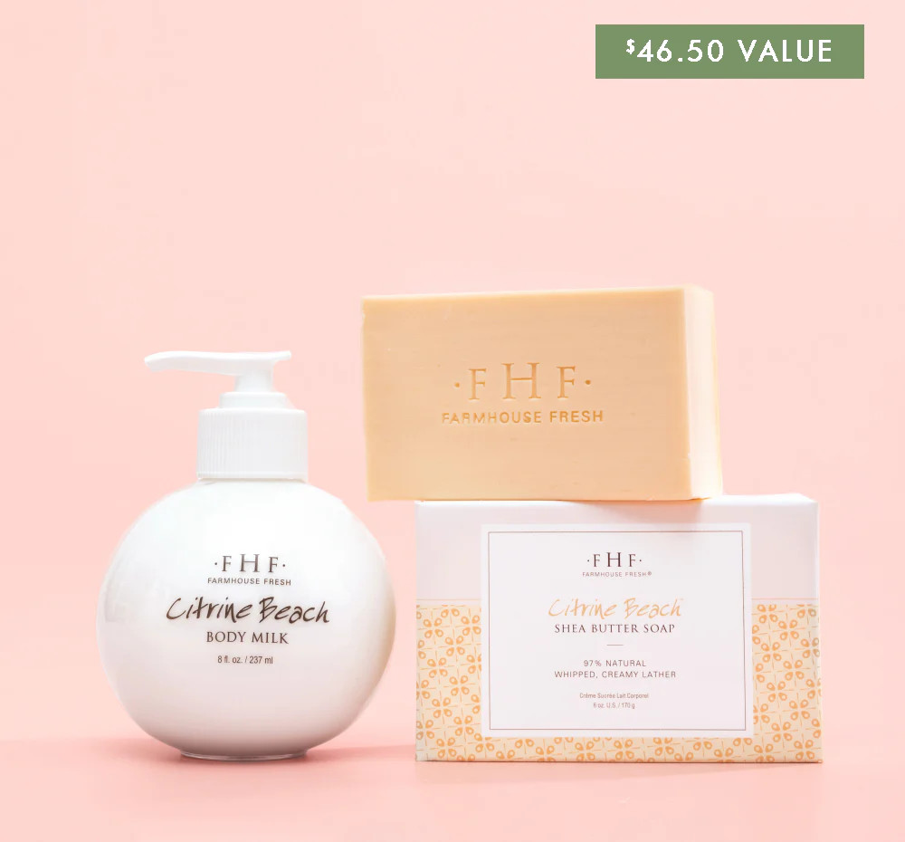 Citrine Beach® Bar Soap & Body Milk Bundle | FarmHouse Fresh