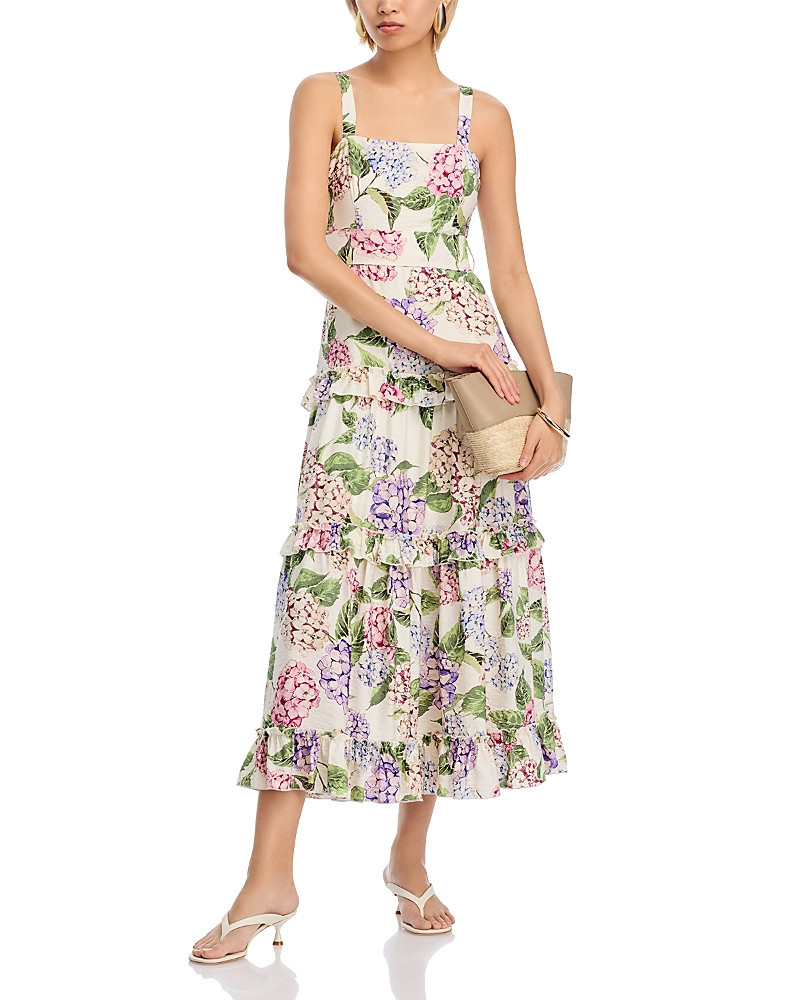 Aqua Hydrangea Tiered Midi Dress - Exclusive | Bloomingdale's (US)