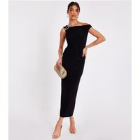 Women's Petite Black Asymmetric Midaxi Dress Quiz New Look | New Look (UK)