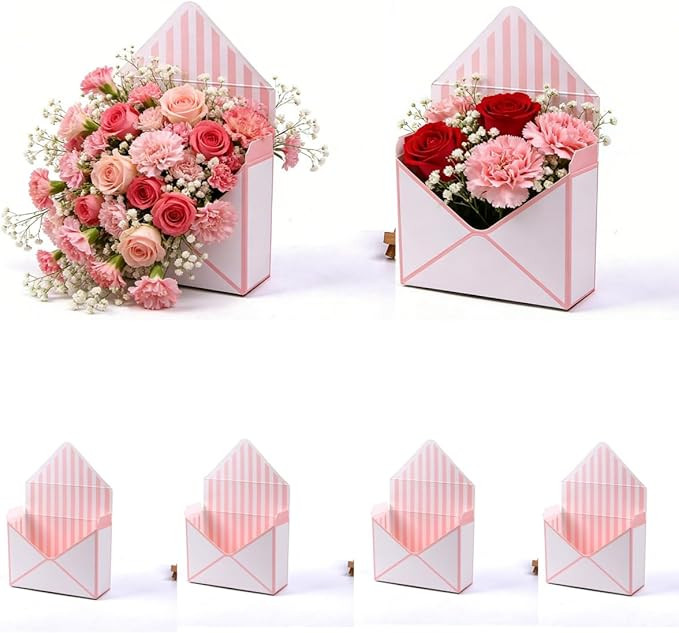 6Pcs Valentine Envelope Boxes, Valentines Day Envelope Gift Box, Flower Wrapping Paper, Romantic ... | Amazon (US)