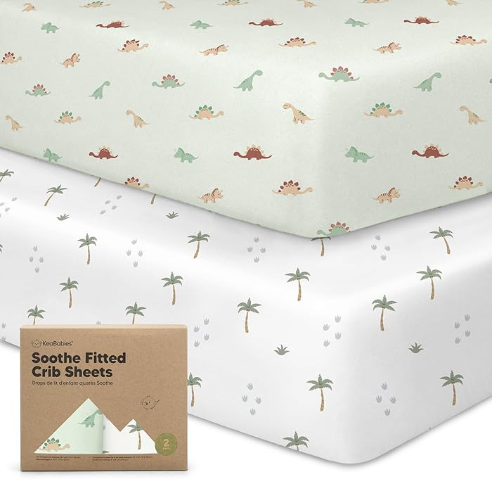 KeaBabies 2-Pack Organic Crib Sheets for Boys, Girls - 52x28 Fitted Crib Mattress Sheet Neutral, ... | Amazon (US)