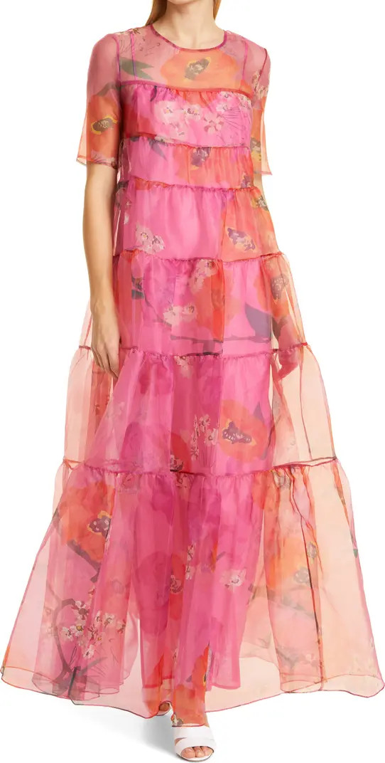 Hyacinth Patchwork Paisley A-Line Organza Dress | Nordstrom