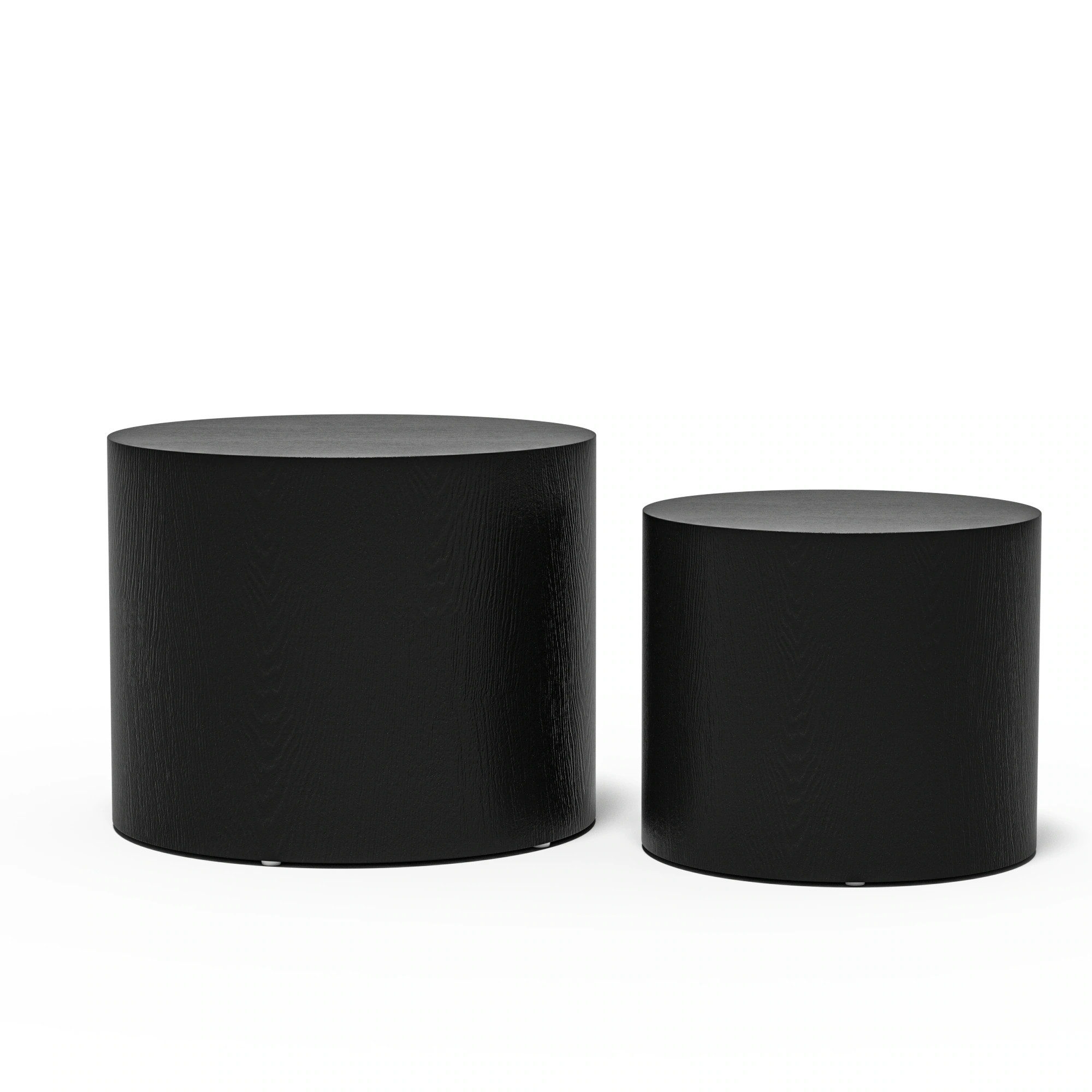 Clihome Nesting Table Set of 2 18.9-in W x 14.96-in H Black Composite Round Modern End Table Walnut one_size | CL-JT64011 | Lowe's