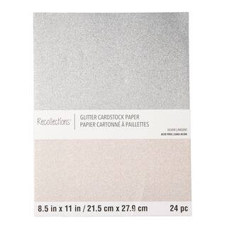 Silver Glitter 8.5" x 11" Cardstock Paper by Recollections™ 24 Sheets | Michaels® | Michaels Stores