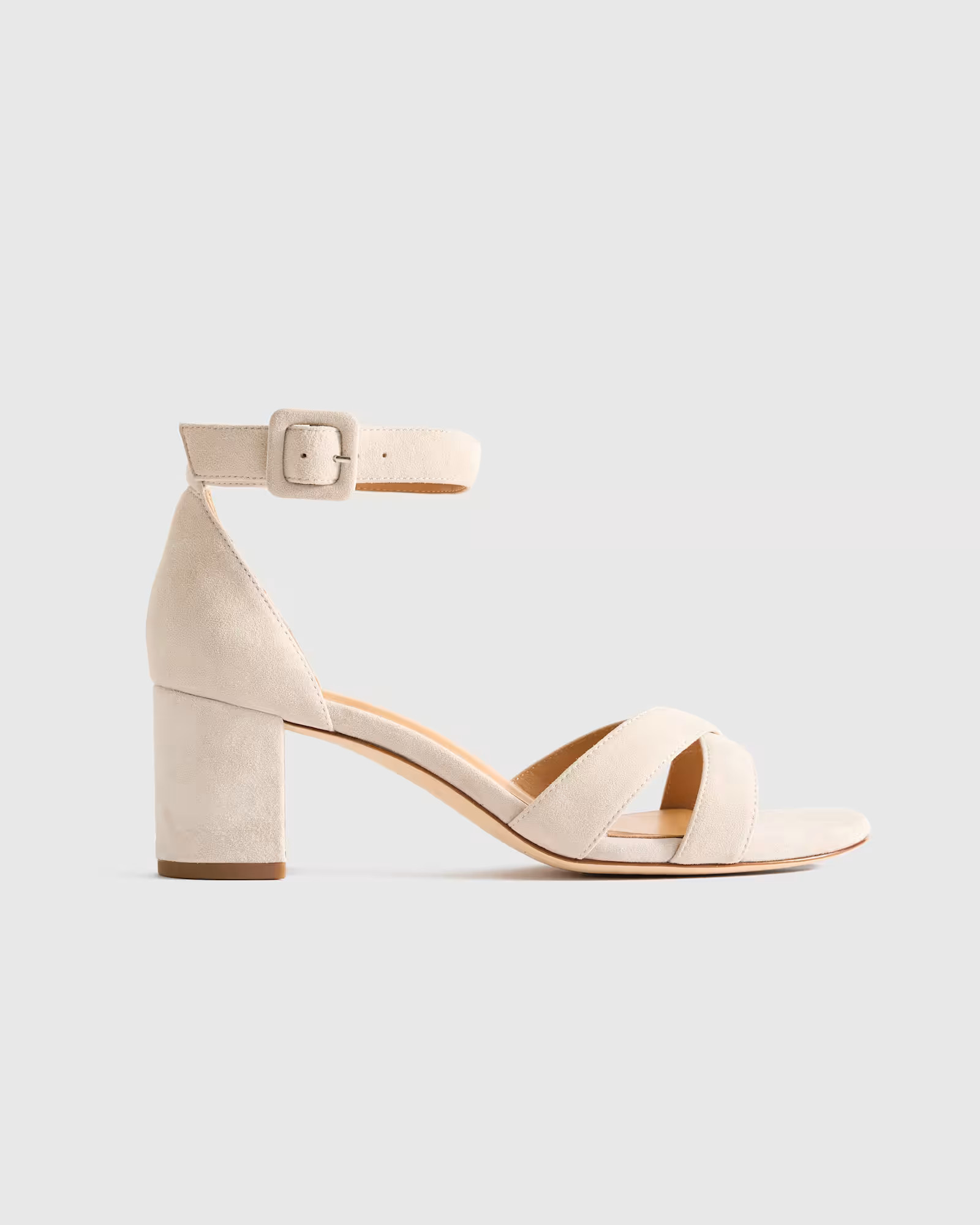 Italian Leather Crisscross Block Heel Sandal | Quince