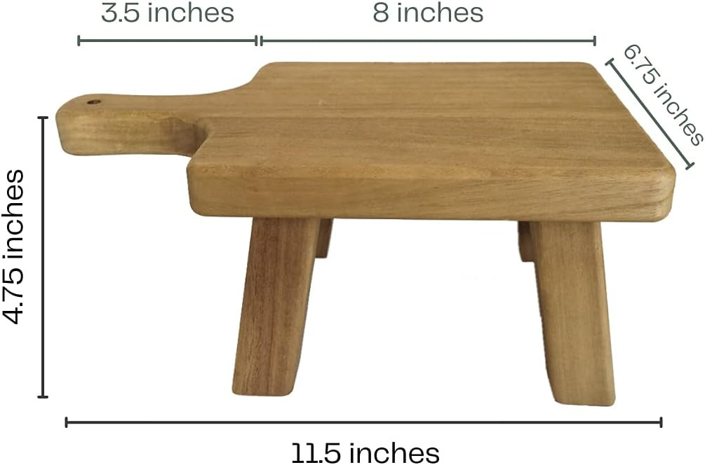 Rectangular Wood Pedestal Stand in Brown, Wood Riser with Handle for Plant and Home Decor Display... | Amazon (US)