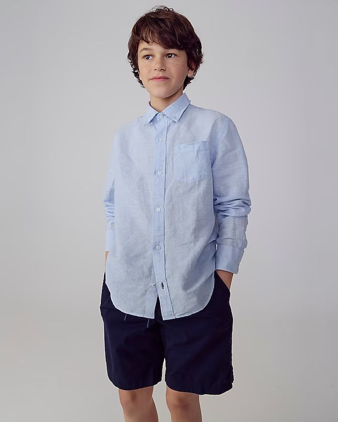 Boys' button-down linen-blend shirt | J.Crew US