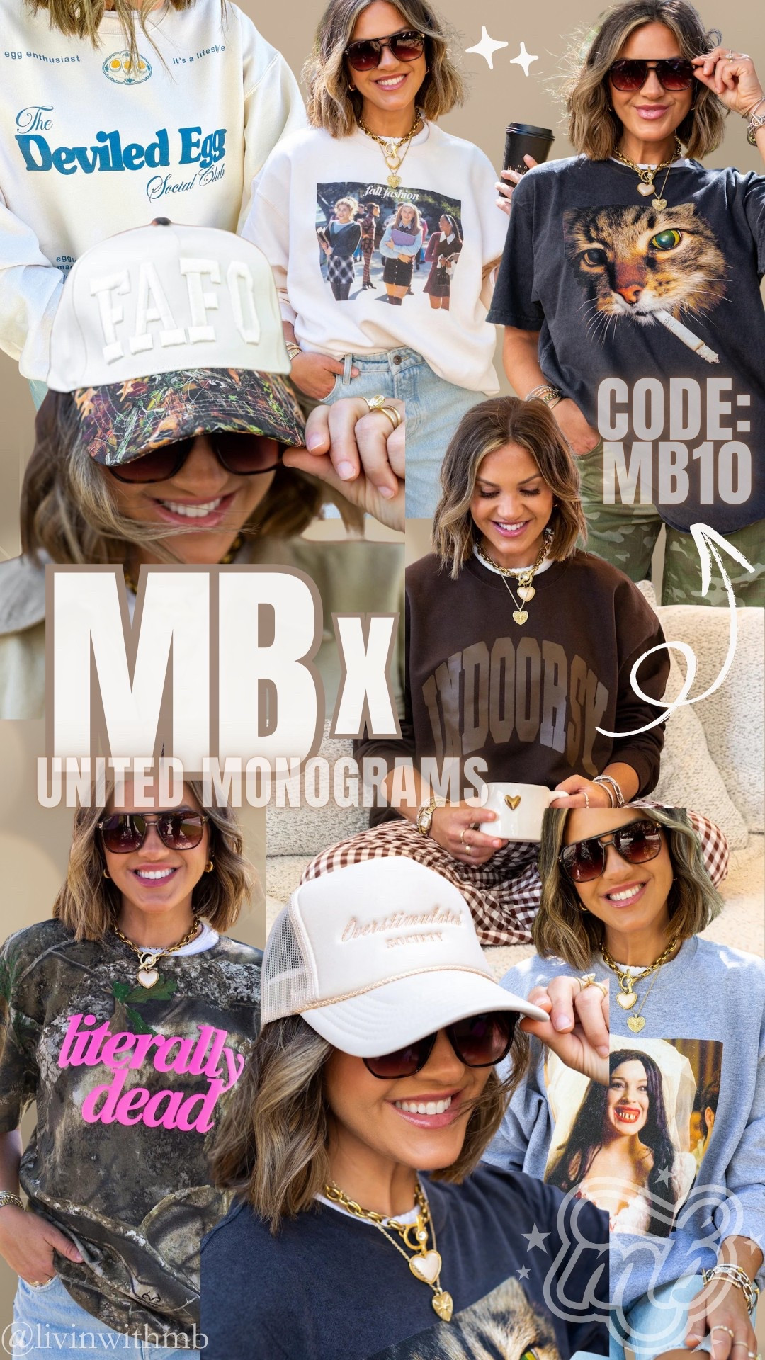 United Monograms X MB is LIVE!!

Use code: MB10 to save! PLUS get free shipping on 2+ items! 🙌🏼

TYSM FOR THE SUPPORT!!

#unitedmonogramspartner

#LTKStyleTip #LTKSeasonal #LTKSaleAlert