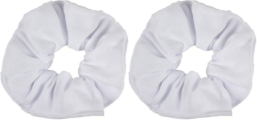 Set of 2 Large Solid Scrunchies - White | Amazon (US)