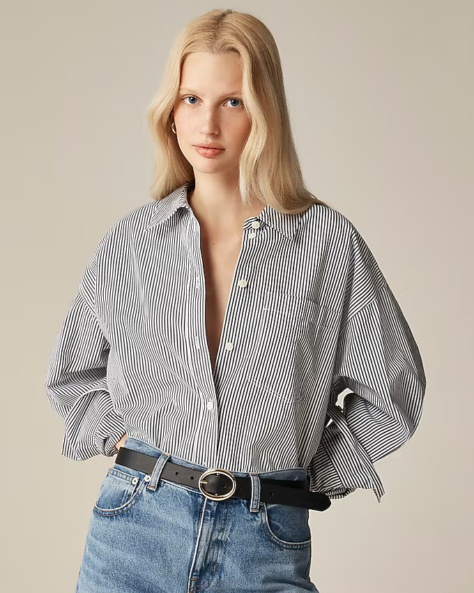 Étienne oversized shirt in striped lightweight oxford | J. Crew US