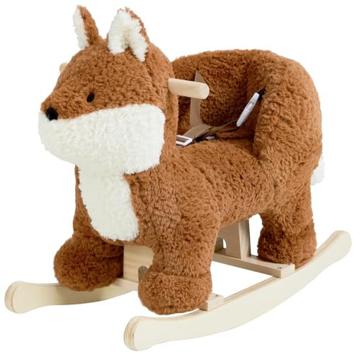 labebe - Baby Rocking Horse, Brownish Red Fox Rocking Horse with Seat Belt, Plush Animal Rocker for Kids, Stuffed Rocker Toy for Children 6M-3 Years Old Girl&Boy | Amazon (US)