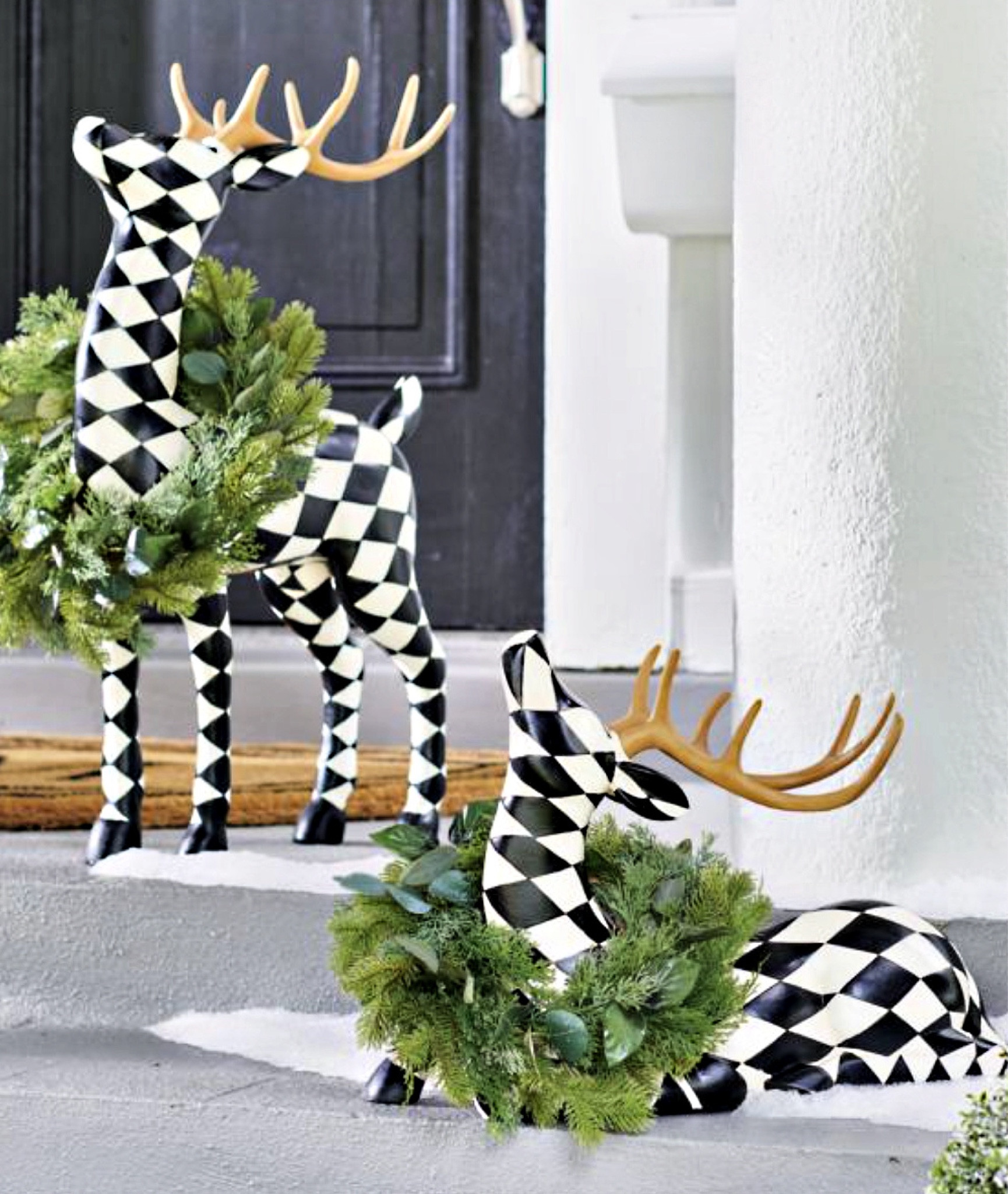 If you love black and white then these elegant reindeer are just for you!  This elegant pair of harlequin patterned reindeer are just the thing for your holiday decor  

#LTKHoliday #LTKSeasonal #LTKHome