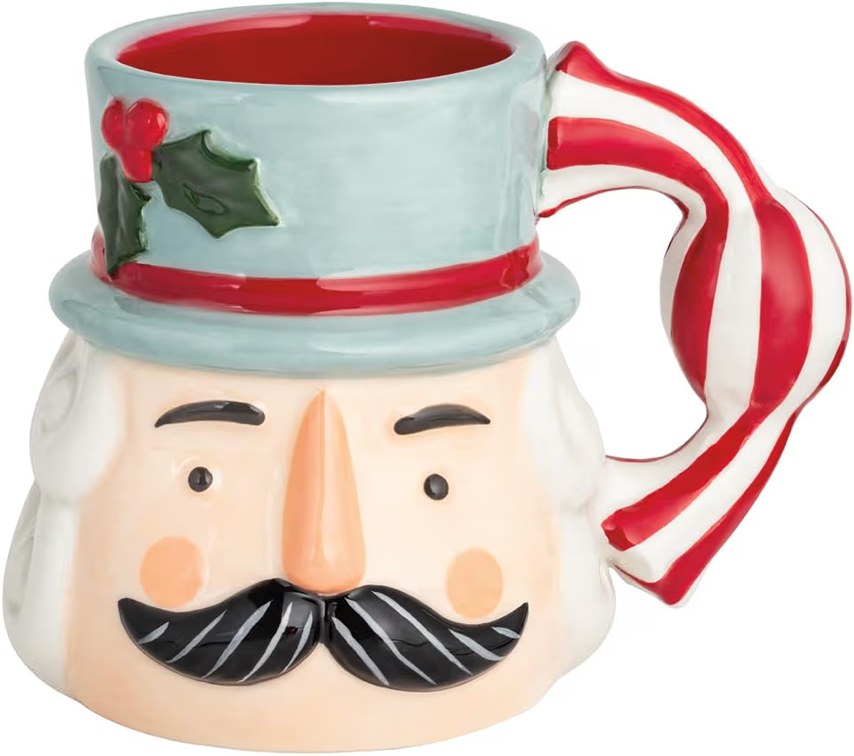 Mud Pie Christmas Blue Hat Nutcracker Candy Handle Mug | Amazon (US)