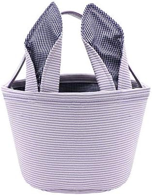Easter Baskets Easter Bunny Ears Bags - Easter Egg Bunny Bucket for Kids (Purple) | Amazon (US)