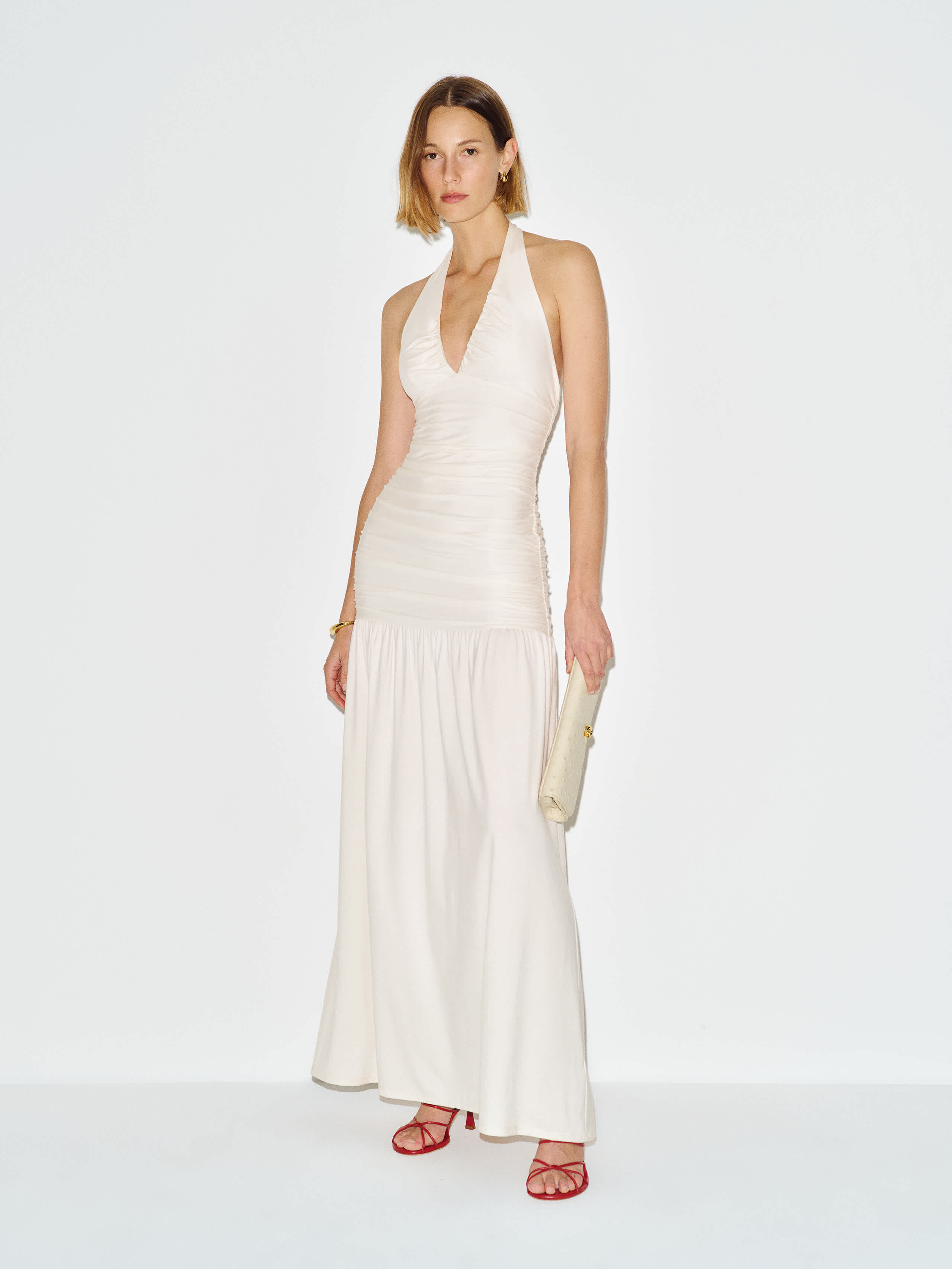 Reformation Hugo Knit Dress Ivory Small | Reformation (Global)