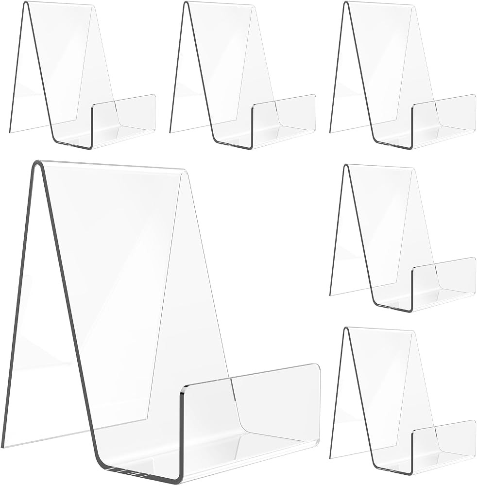 6 Pack Acrylic Book Stand, Clear Easel Stand for Display, Book Display Holder, Display Stand for ... | Amazon (US)