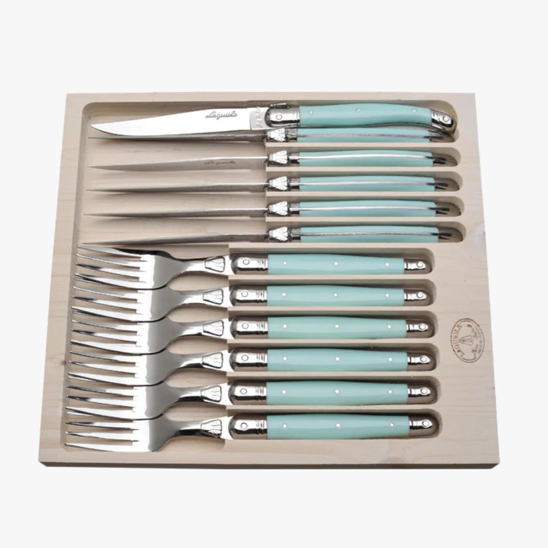 Laguiole Pale Turquoise Cutlery Set | Dear Keaton
