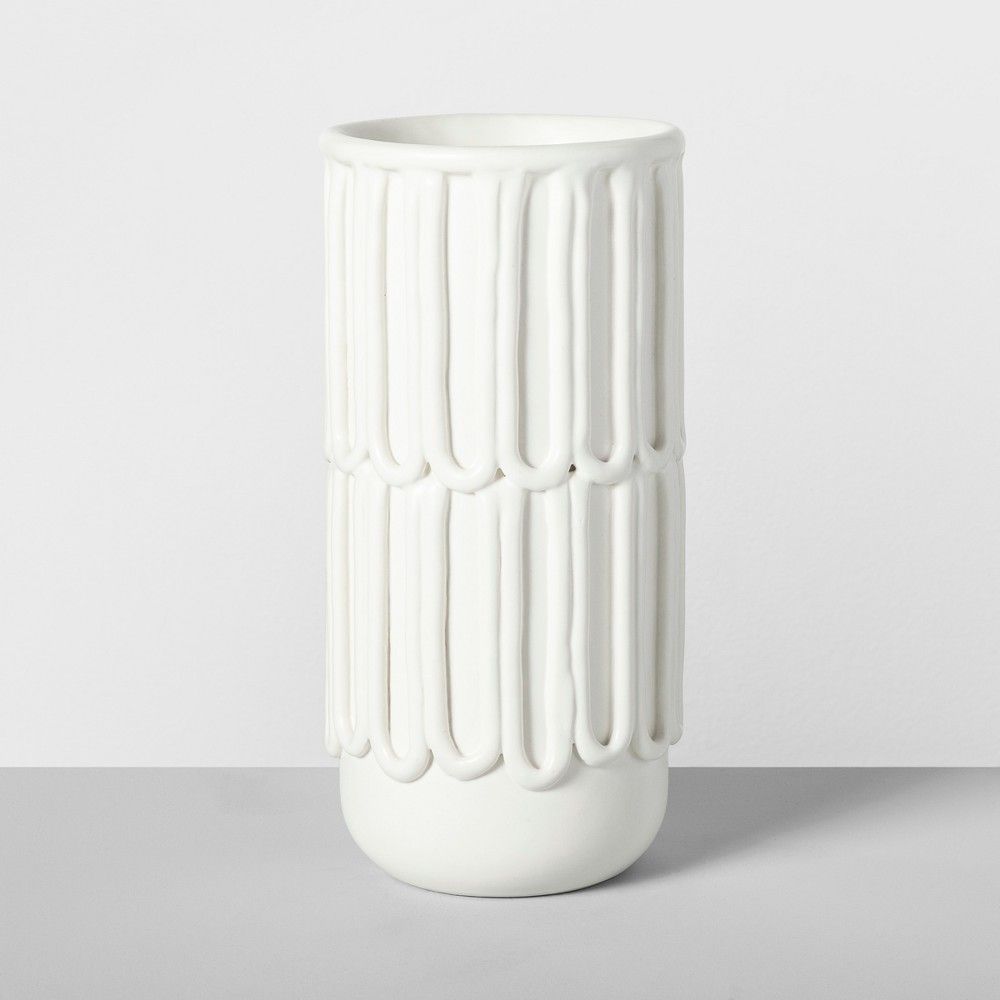9.5"" x 4.6"" Decorative Porcelain Vase White - Opalhouse | Target