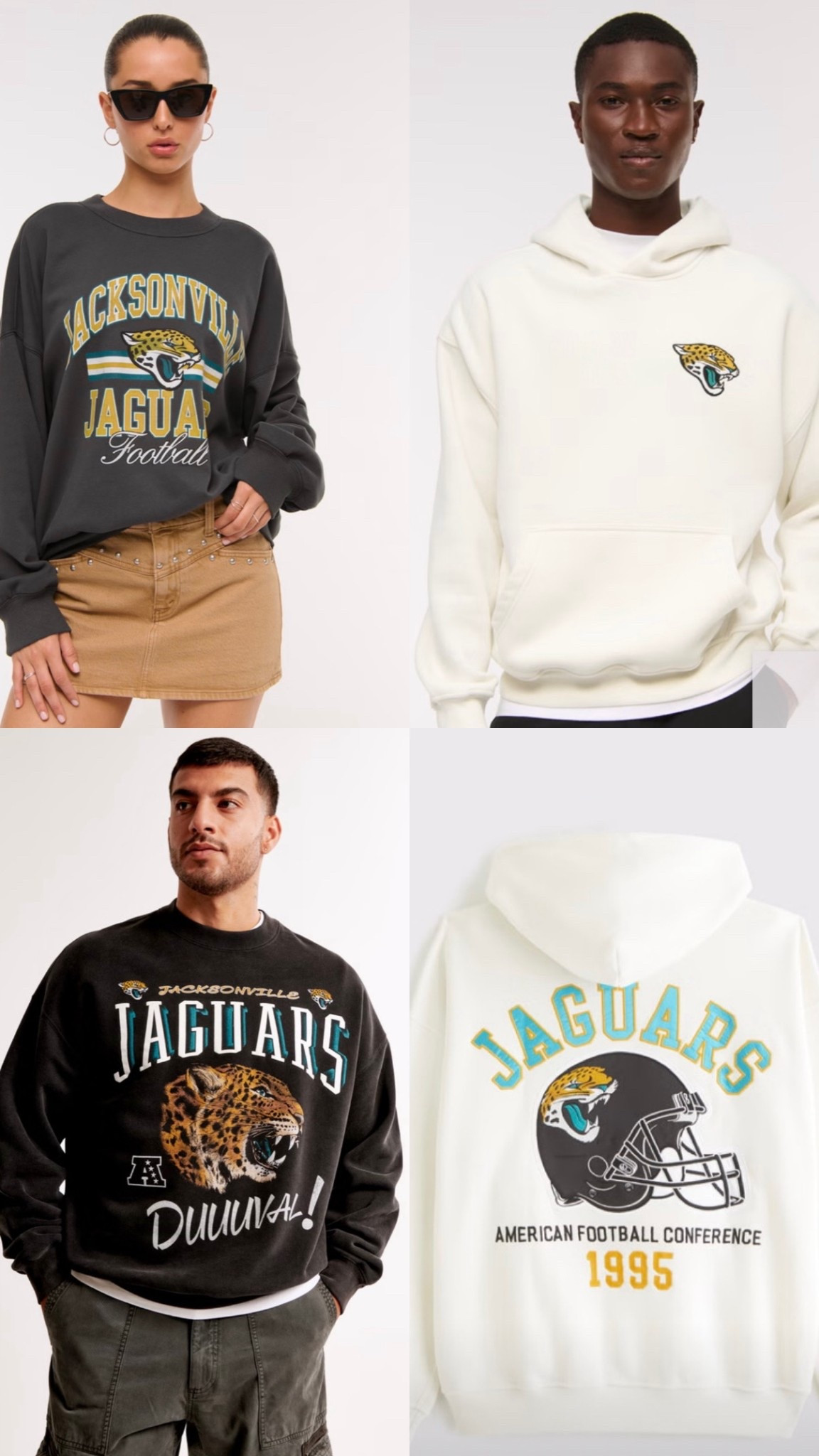 Save 25% off of the NFL shop at Abercrombie and Fitch. Select your team and choose your game day outfit. Go Jaguars! 🐆
