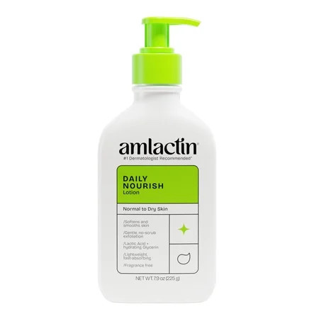 AmLactin Daily Nourish Body Lotion, 12% Lactic Acid for Dry Skin, Exfoliating, 7.9 oz | Walmart (US)