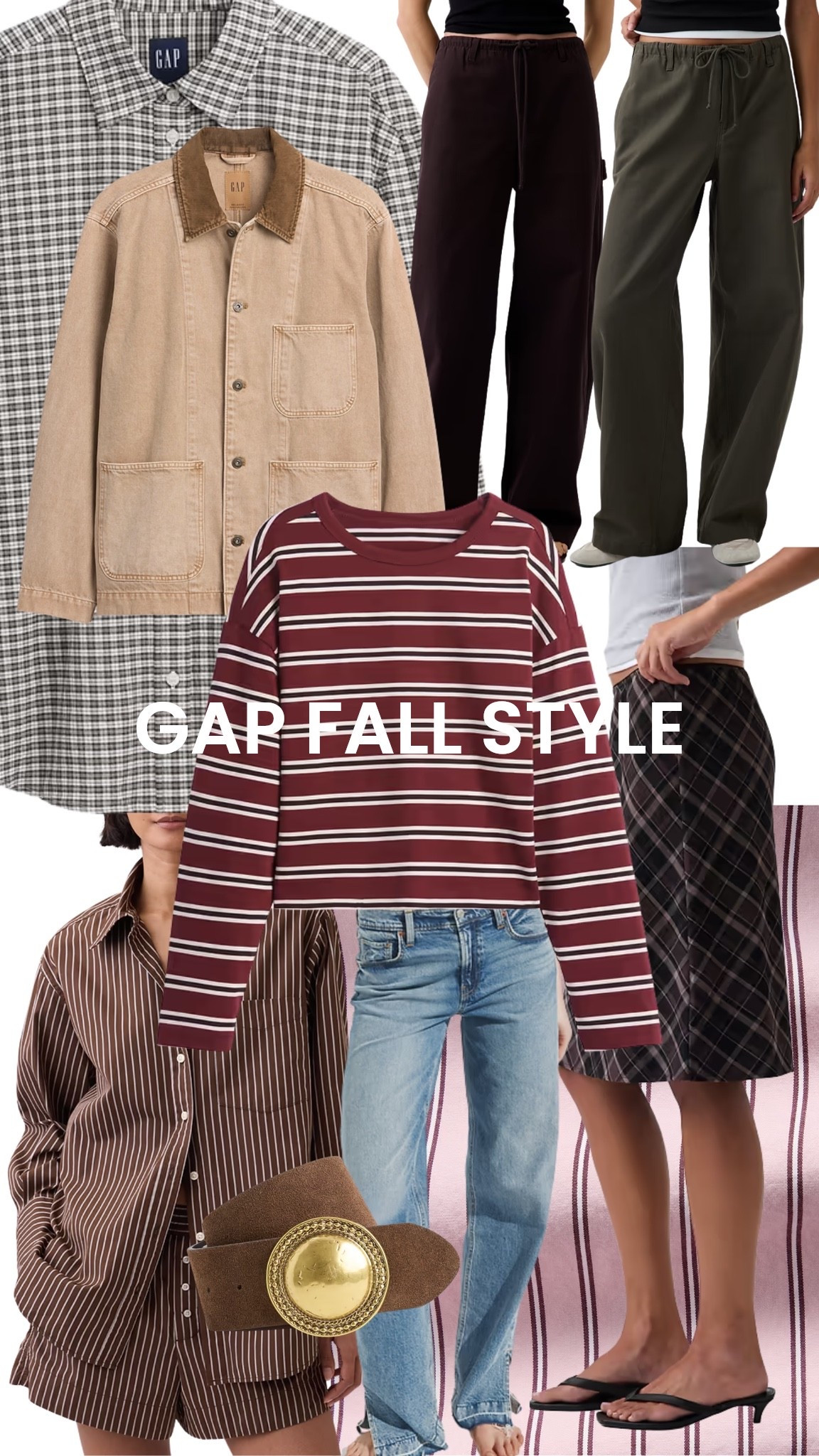 Cute new fall arrivals from the Gap! Denim, barn jacket, stripes, cargo pants, midi skirt - so much cuteness!

#fallstyle #midiskirt #bresheppard #denim #fallfashion