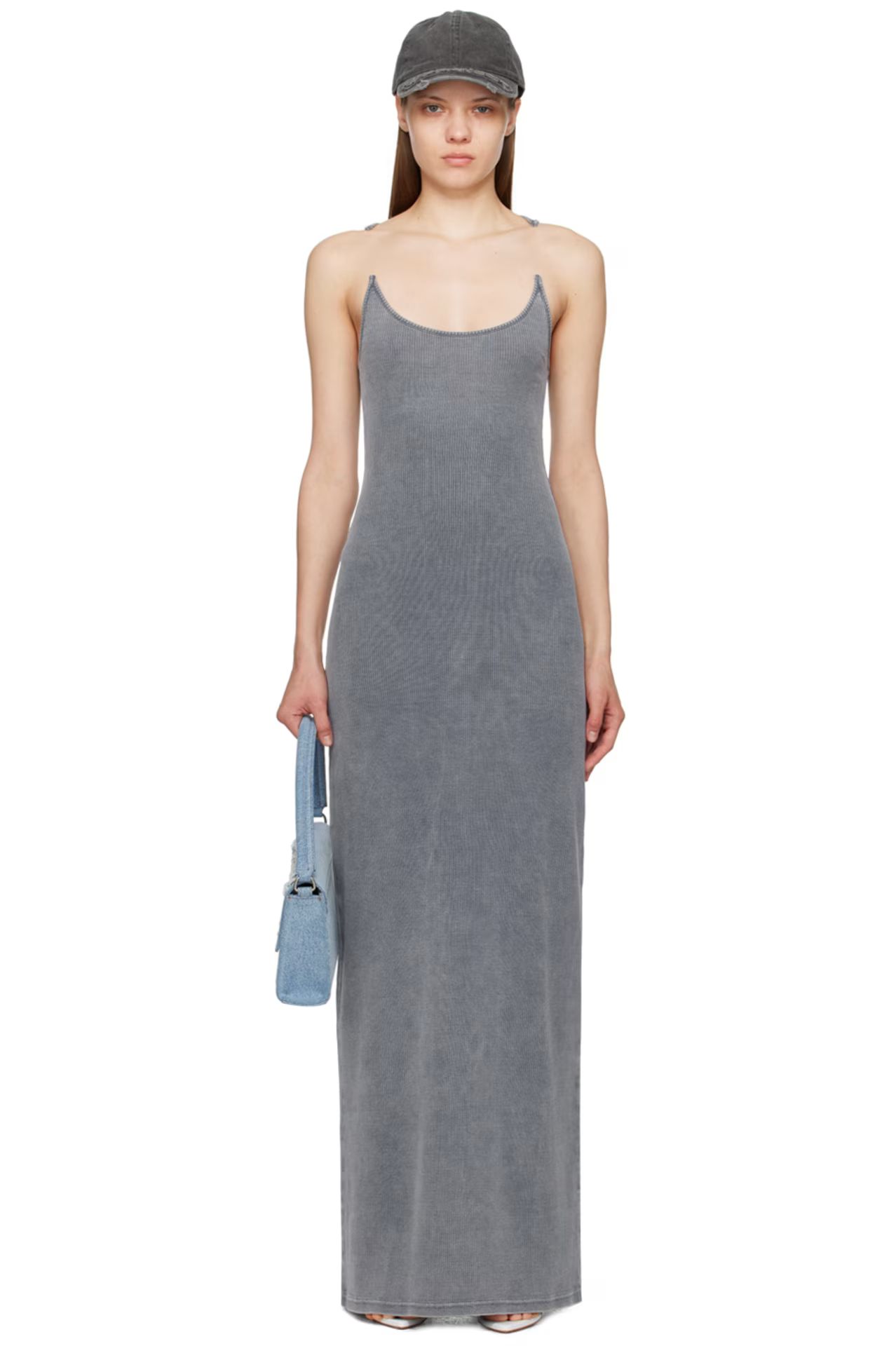 Blue Invisible Strap Maxi Dress | SSENSE