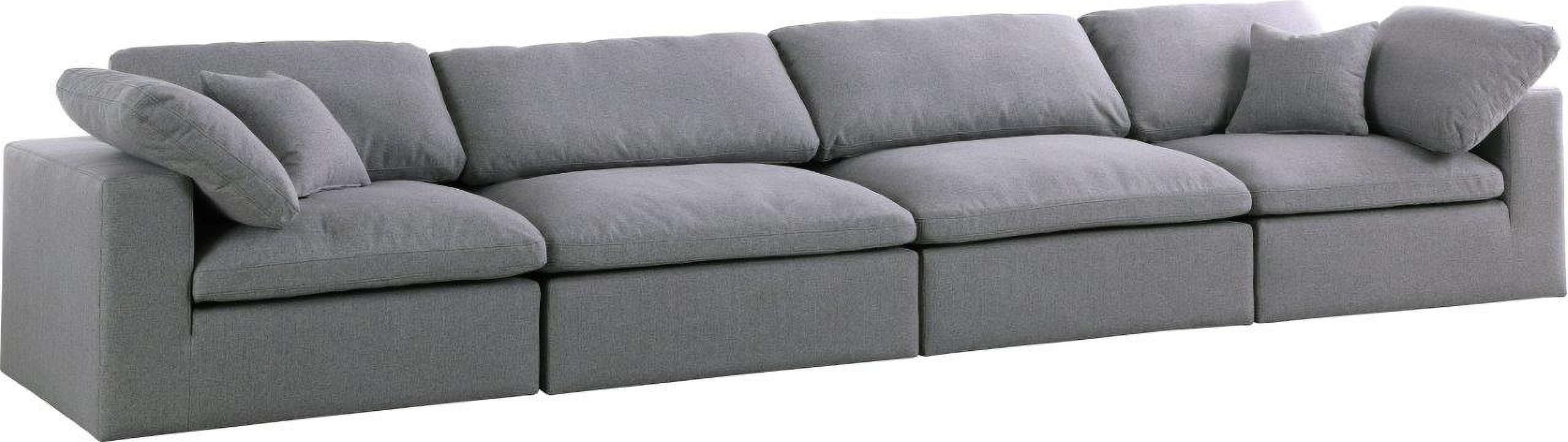 Serene Grey Linen Fabric Deluxe Cloud-Like Comfort Modular Sofa 601Grey-S158 | 1stopbedrooms